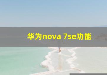 华为nova 7se功能